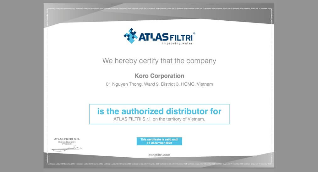 Koro là nhà phân phối chính hãng Atlas Filtri