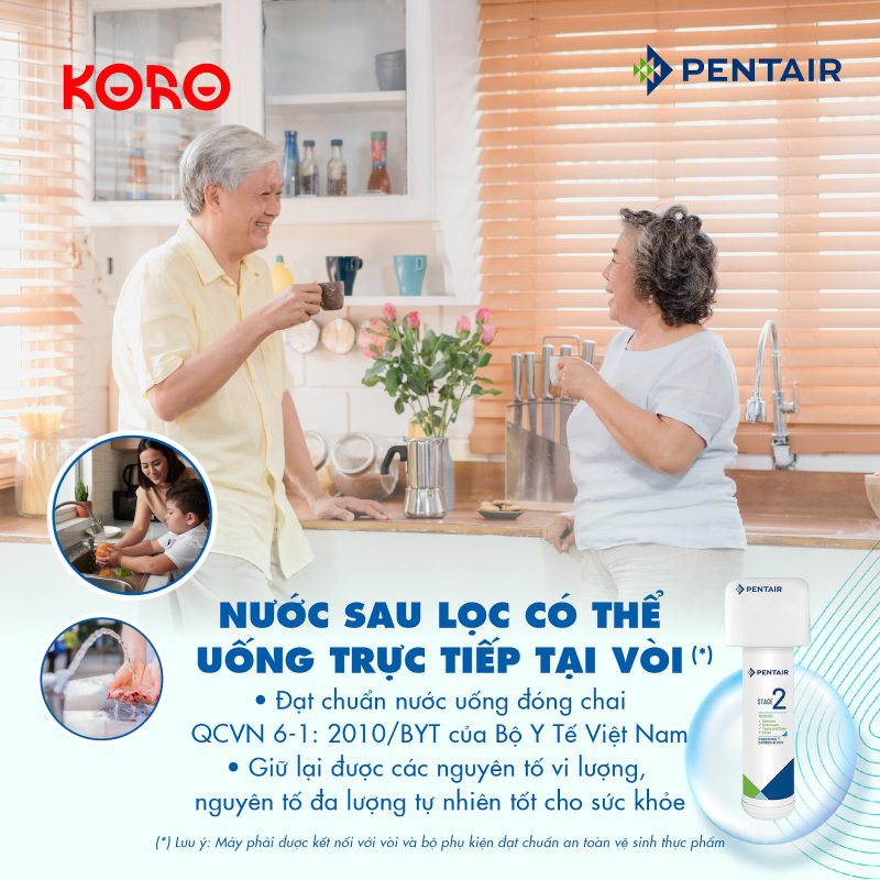 Máy Lọc Nước Pentair F2200-2 không vòi 9 Nuoc sau loc co the uong truc tiep tai voi