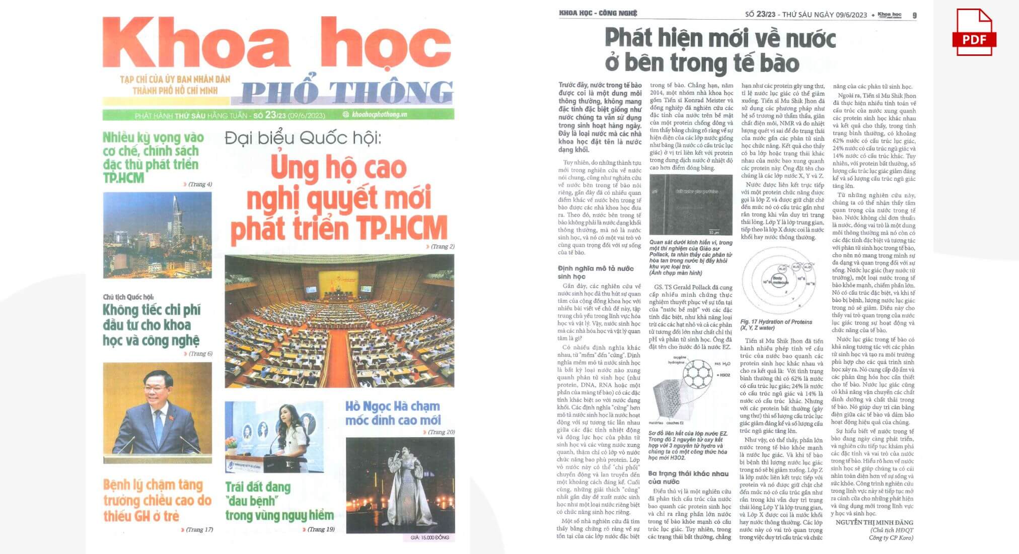 Báo KHPT - Phát hiện mới về nước bên trong tế bào